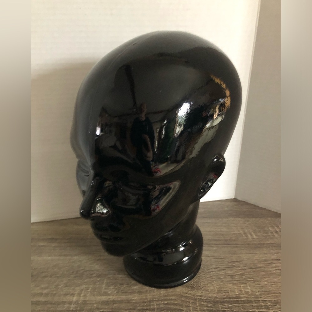 Vtg Black Glass Mannequin Head - Picture 7 of 15